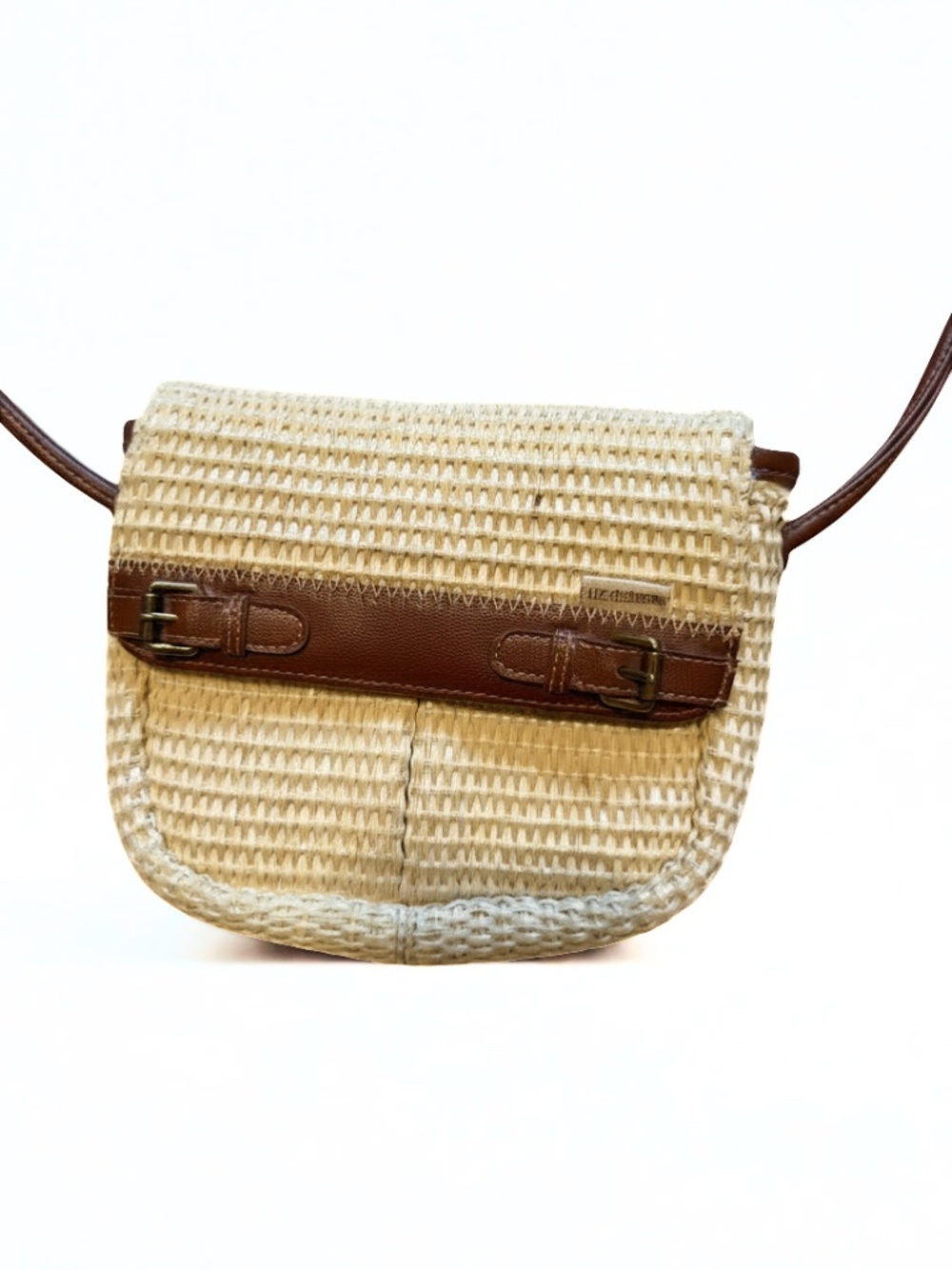Liz Claiborne Woven Straw Crossbody Bag Boho Summer